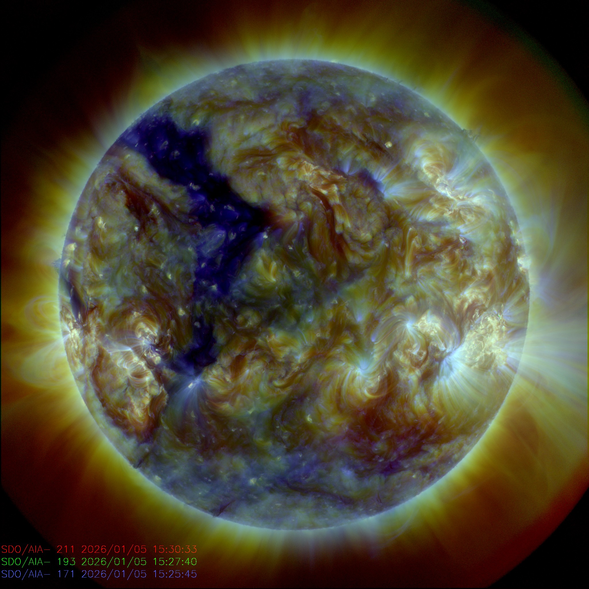 AIA 211 Å, 193 Å, 171 Å